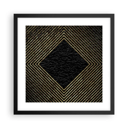 Plakát v černém rámu - Geometrie ve stylu glamour - 40x40 cm