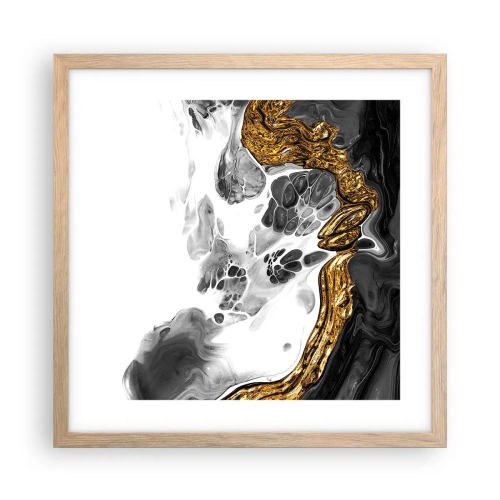 Plakát v rámu světlý dub - Organická kompozice - 40x40 cm