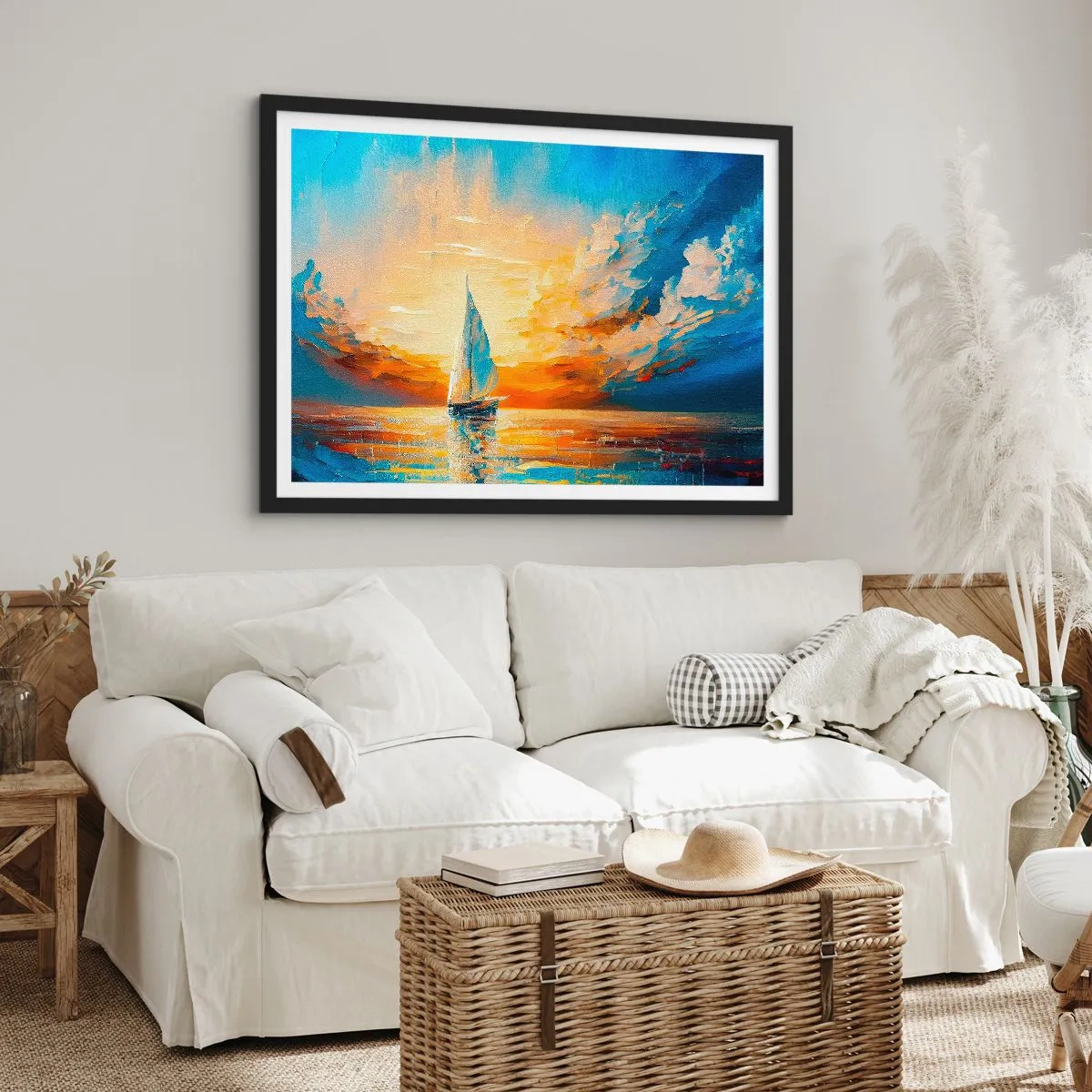 Plakát v černém rámu - Plavba ve zlatě - 70x50 cm