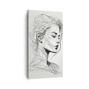 Obraz na plátně - Portrét v zamyšlení - 45x80 cm