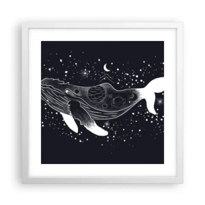 Plakát v bílém rámu - V oceánu vesmíru - 40x40 cm