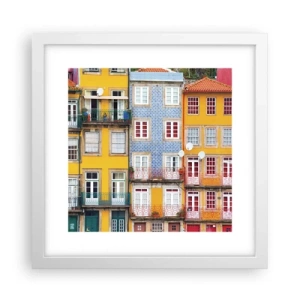 Plakát v bílém rámu - Barvy starého města - 30x30 cm