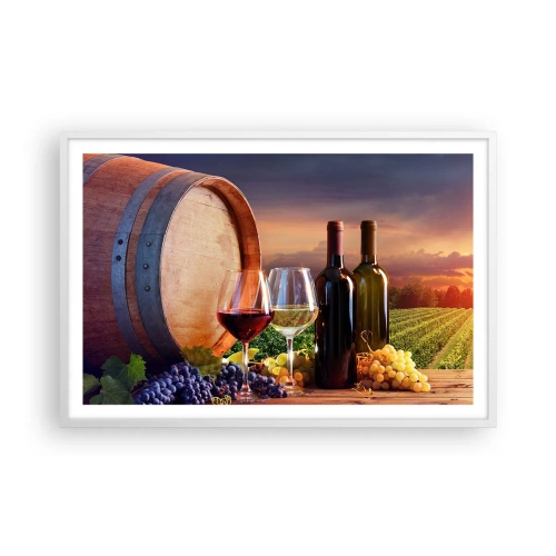 Plakát v bílém rámu - Tady má život chuť - 91x61 cm