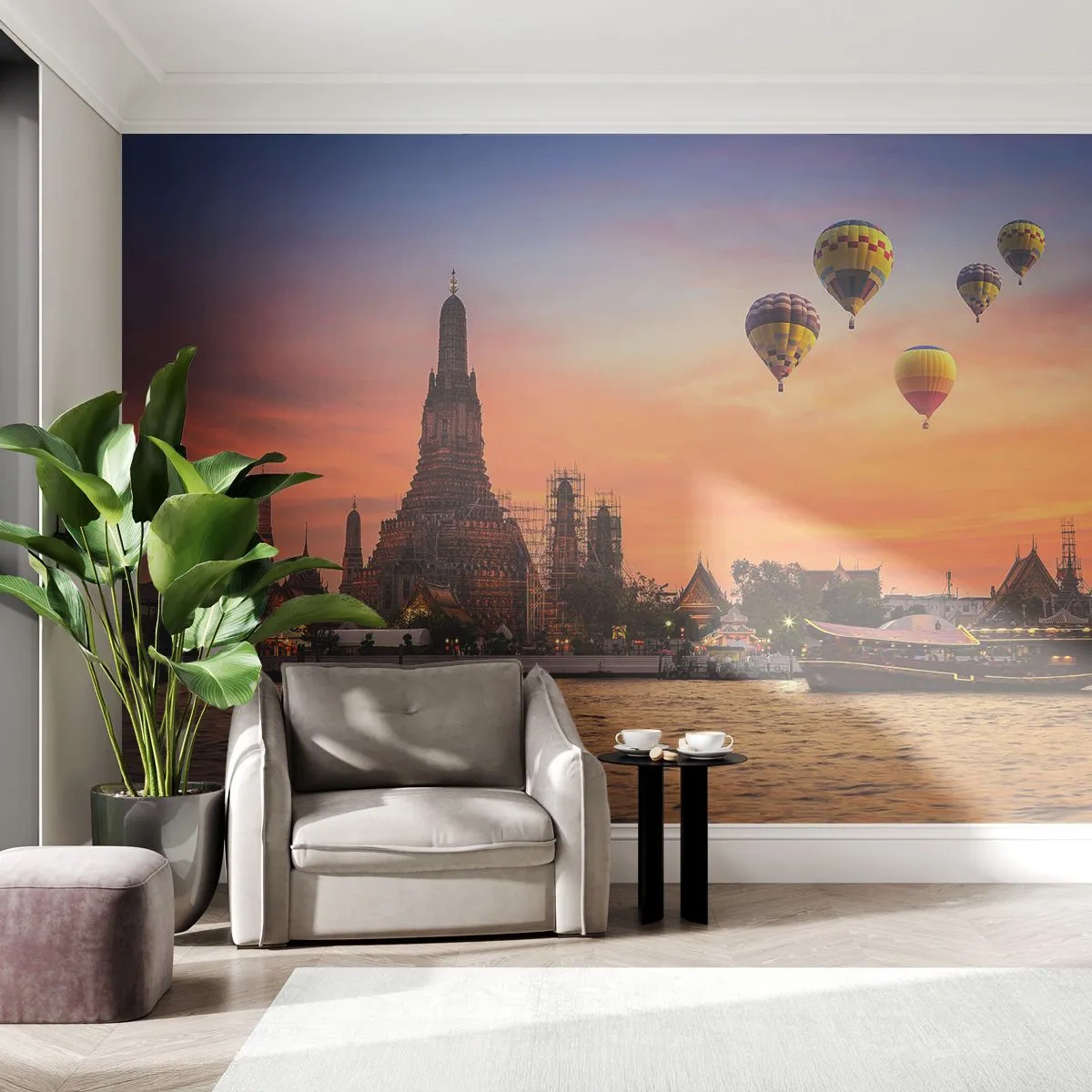 Fototapeta Samolepicí Deluxe Sticker - Zde se rodí básně - Bangkok, Chrám úsvitu, Thajsko - 250x175 cm
