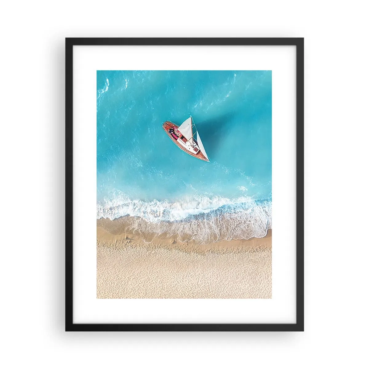 Plakát v černém rámu - Na hranici modré a zlaté - 40x50 cm