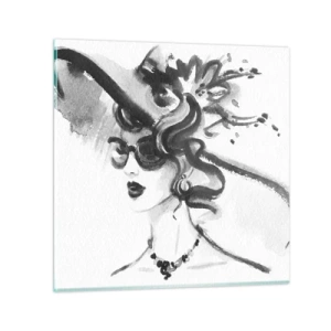 Obraz na skle - Dáma s charakterem - 60x60 cm