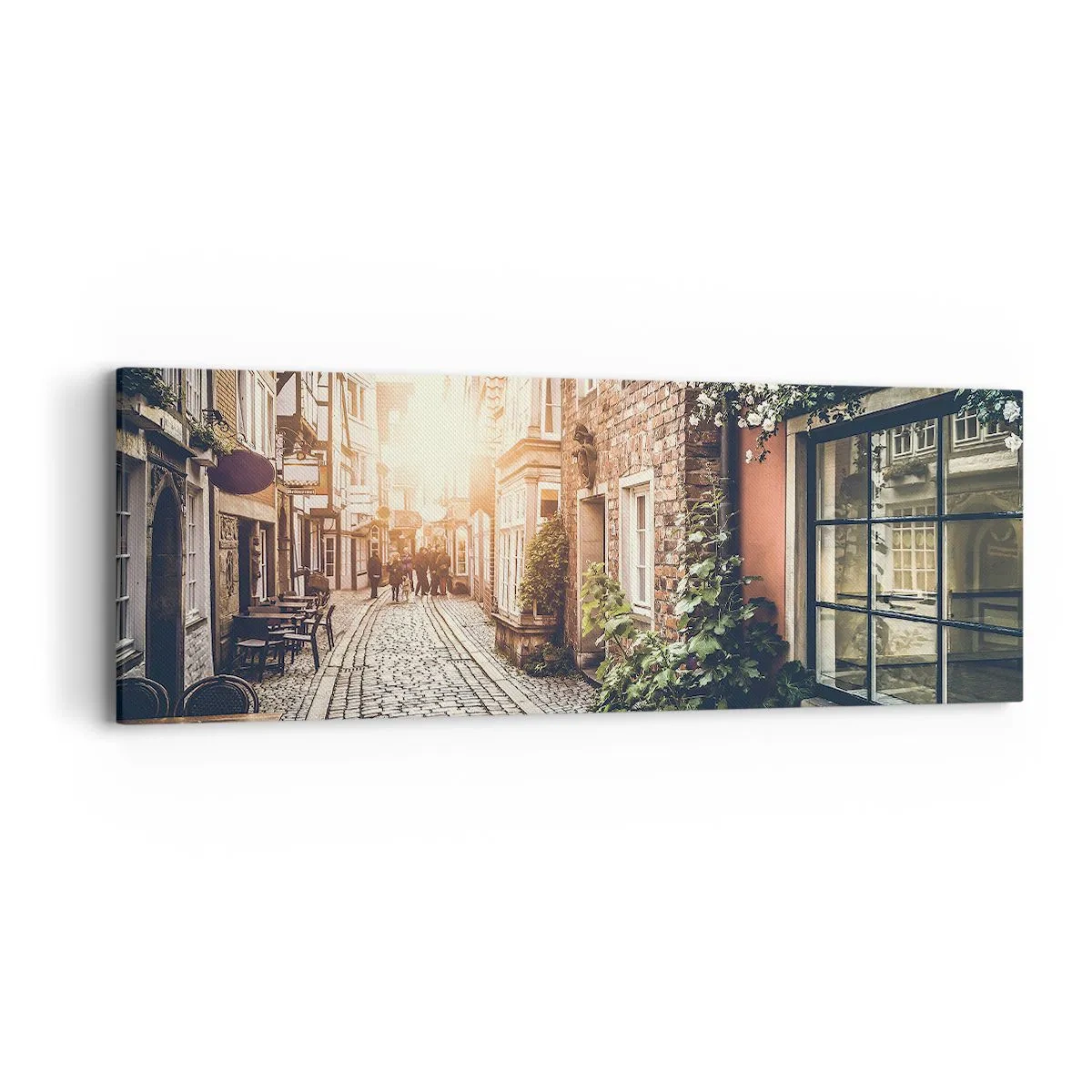 Obraz na plátně - Růžová ulička v růžové září - 90x30 cm