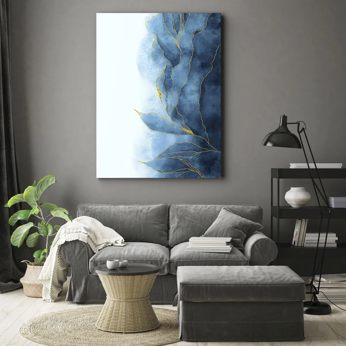 Obraz na plátně - Blankyt ve zlatě - 50x70 cm