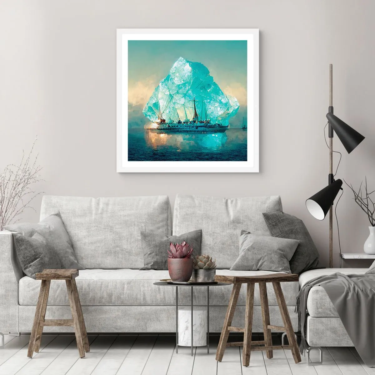 Plakát v bílém rámu - Arktický briliant - 50x50 cm
