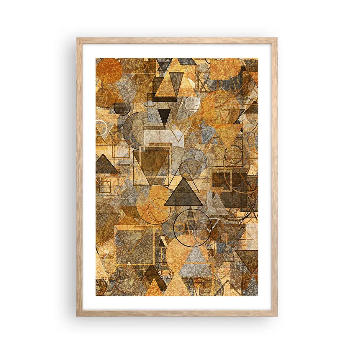 Plakát v rámu světlý dub - Svět zachycený v podobě - 50x70 cm