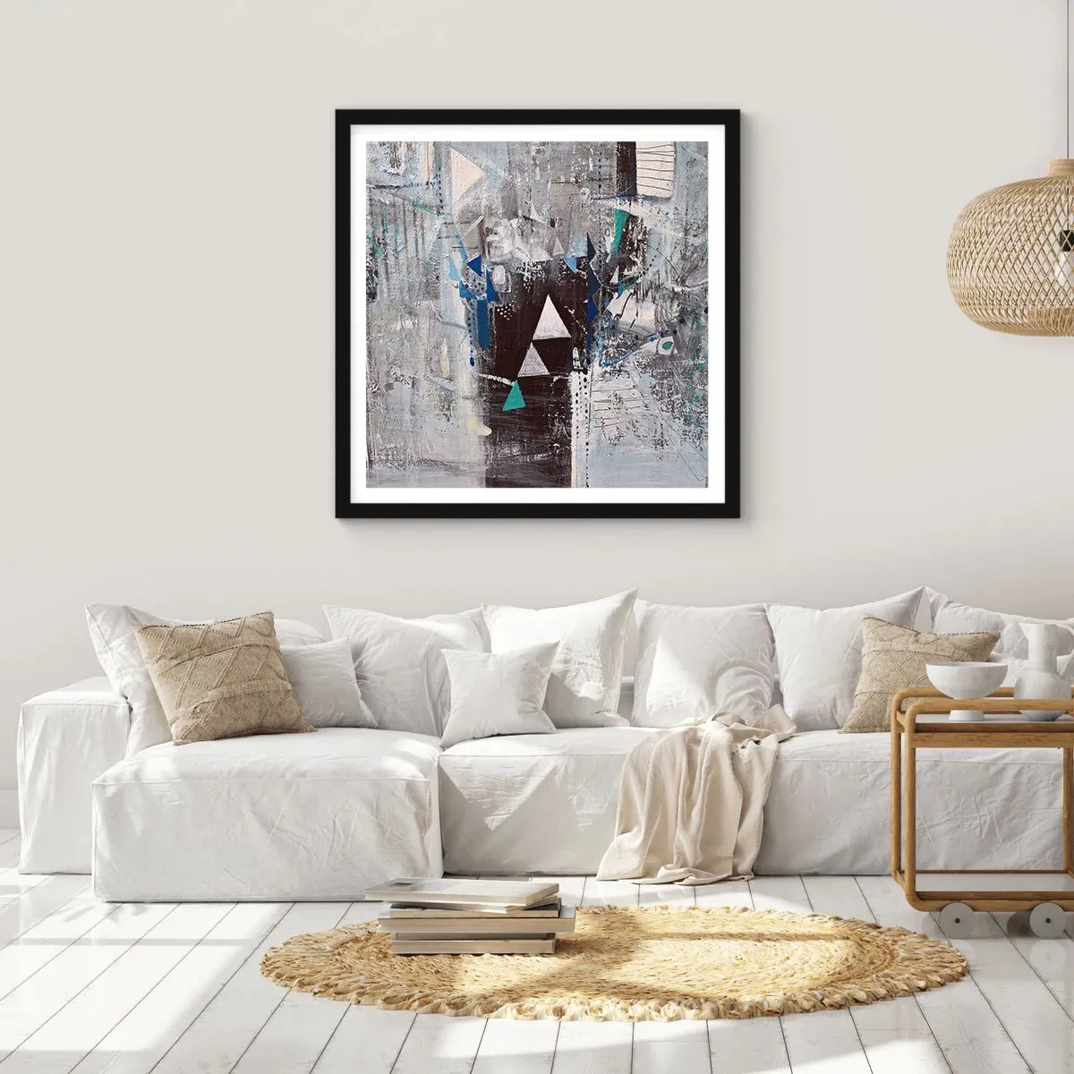 Plakát v černém rámu - Přednostní pořadí trojúhelníků - 50x50 cm