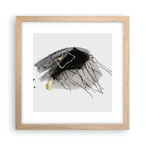 Plakát v rámu světlý dub - V černé a zlaté - 30x30 cm