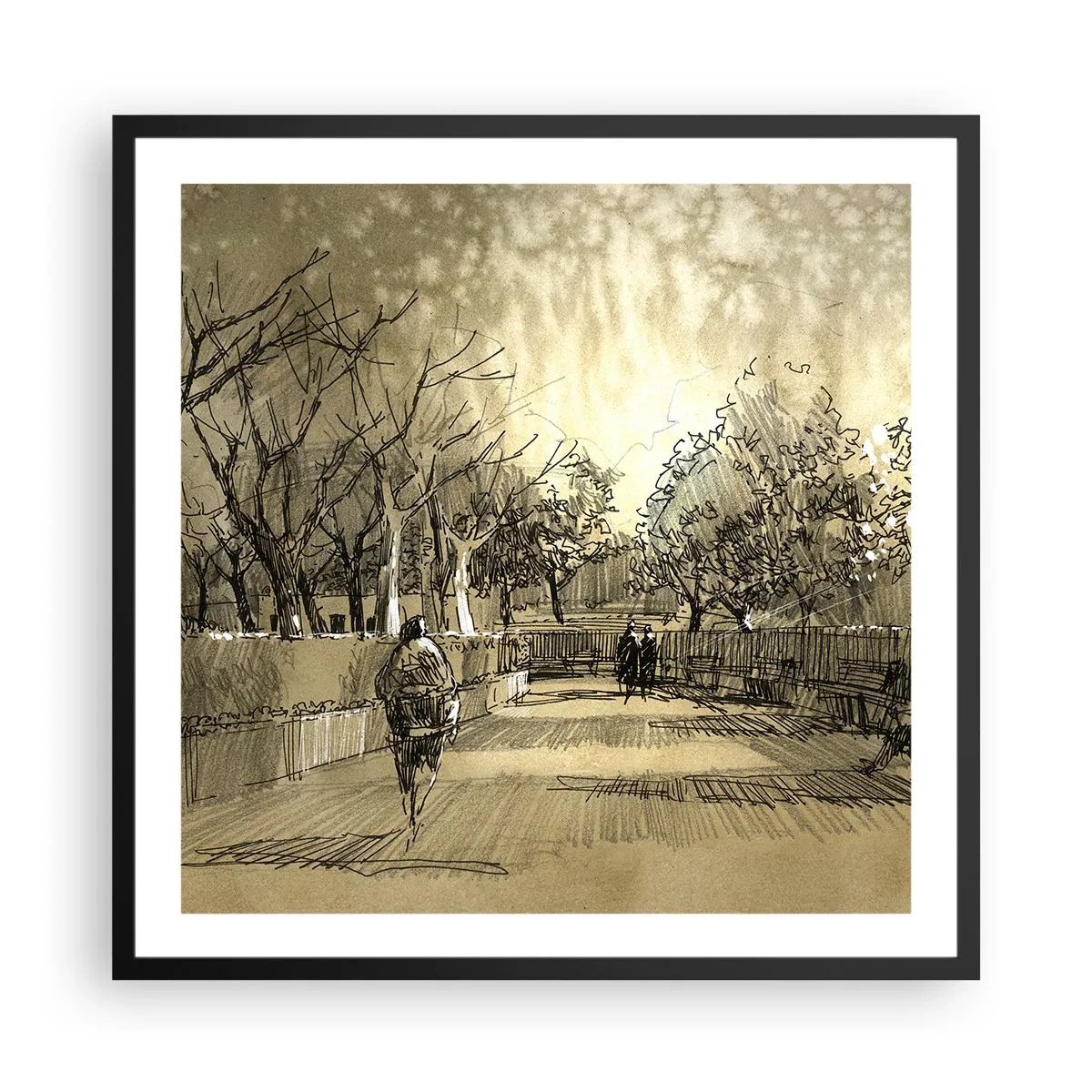 Plakát v černém rámu - Pírkem zastavený okamžik - 60x60 cm