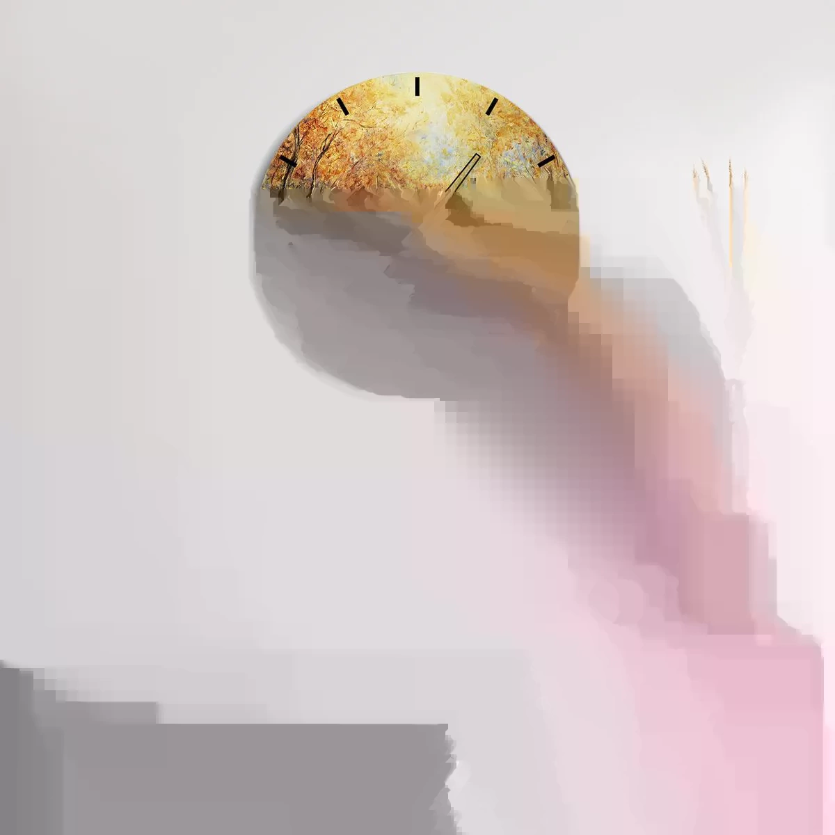 Nástěnné hodiny - Zlatý potok - 40x40 cm