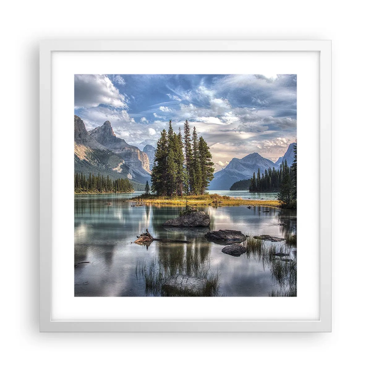 Plakát v bílém rámu - U velké a čisté vody… - 40x40 cm