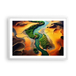 Plakát v bílém rámu - Životodárná řeka - 70x50 cm