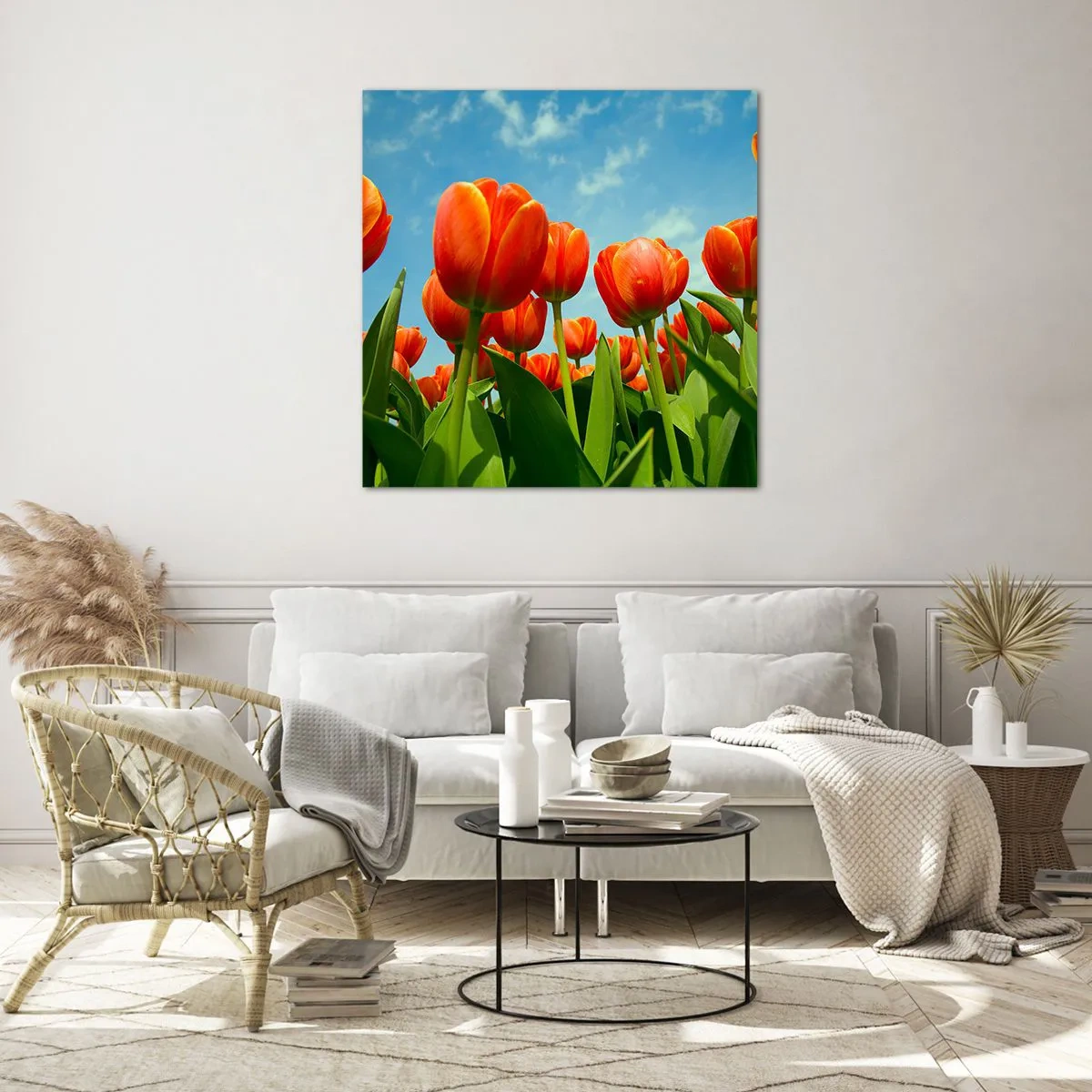Obraz na skle - Kromě blankytného nebe nic v životě nepotřebují - 70x70 cm