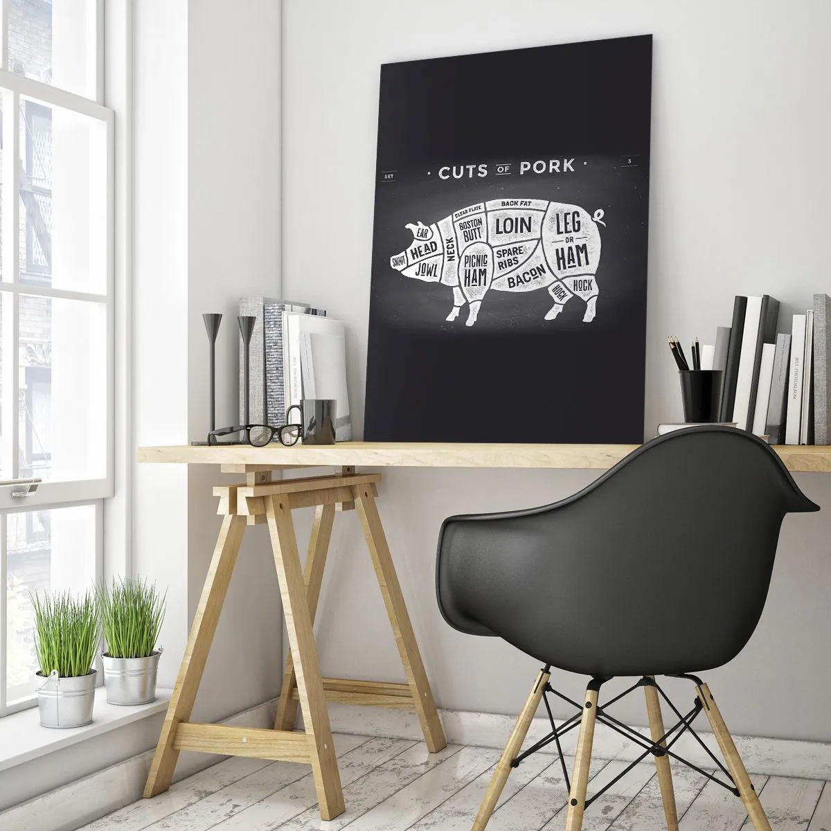 Obraz na skle - Slabikář řezníka - 50x70 cm