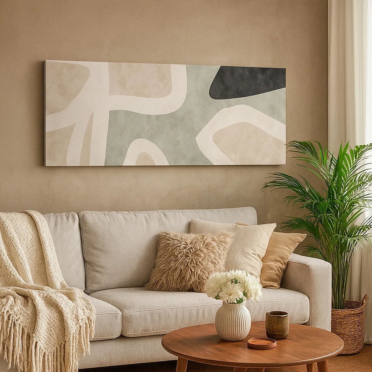 Obraz na plátně - Kompozice s černým motivem - 30x30 cm