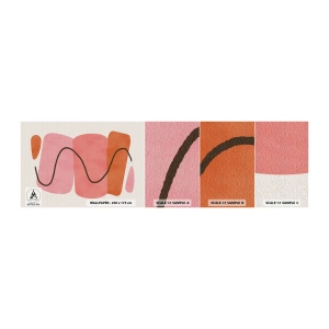 Vzor Fototapety Samolepicí Deluxe Sticker - Jemný pohyb forem - Abstrakce, Minimalismus, Pastel - 100x30 cm
