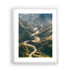 Plakát v bílém rámu - Přímo ze srdce hor - 40x50 cm