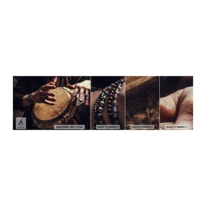 Vzor Fototapety Premium Sand - V rytmu srdce - Hra na bicí, Afrika, Hudba - 100x30 cm