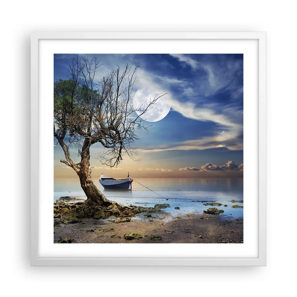 Plakát v bílém rámu - Je to konec nebo začátek? - 50x50 cm