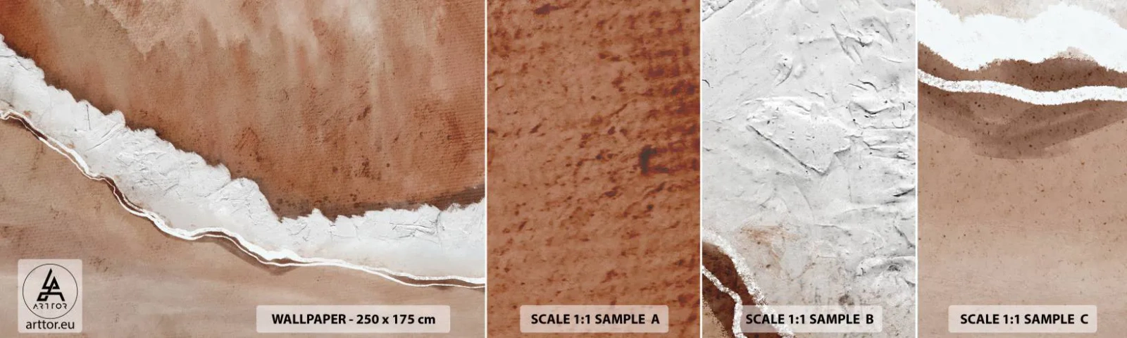 Vzor Fototapety Samolepicí Deluxe Sticker - V zemitých barvách - Okraj, Písek, Pláž - 100x30 cm