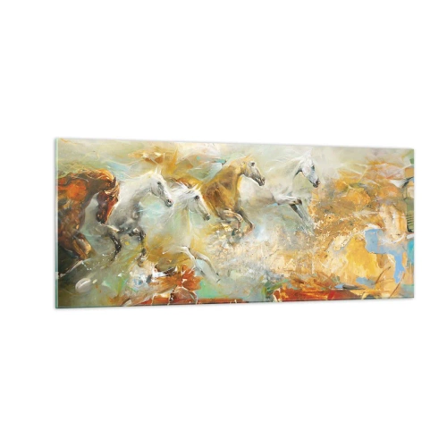 Obraz na skle - Cválá světlem - 100x40 cm