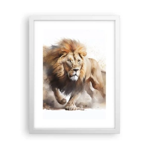 Plakát v bílém rámu - Král se pohnul - 30x40 cm