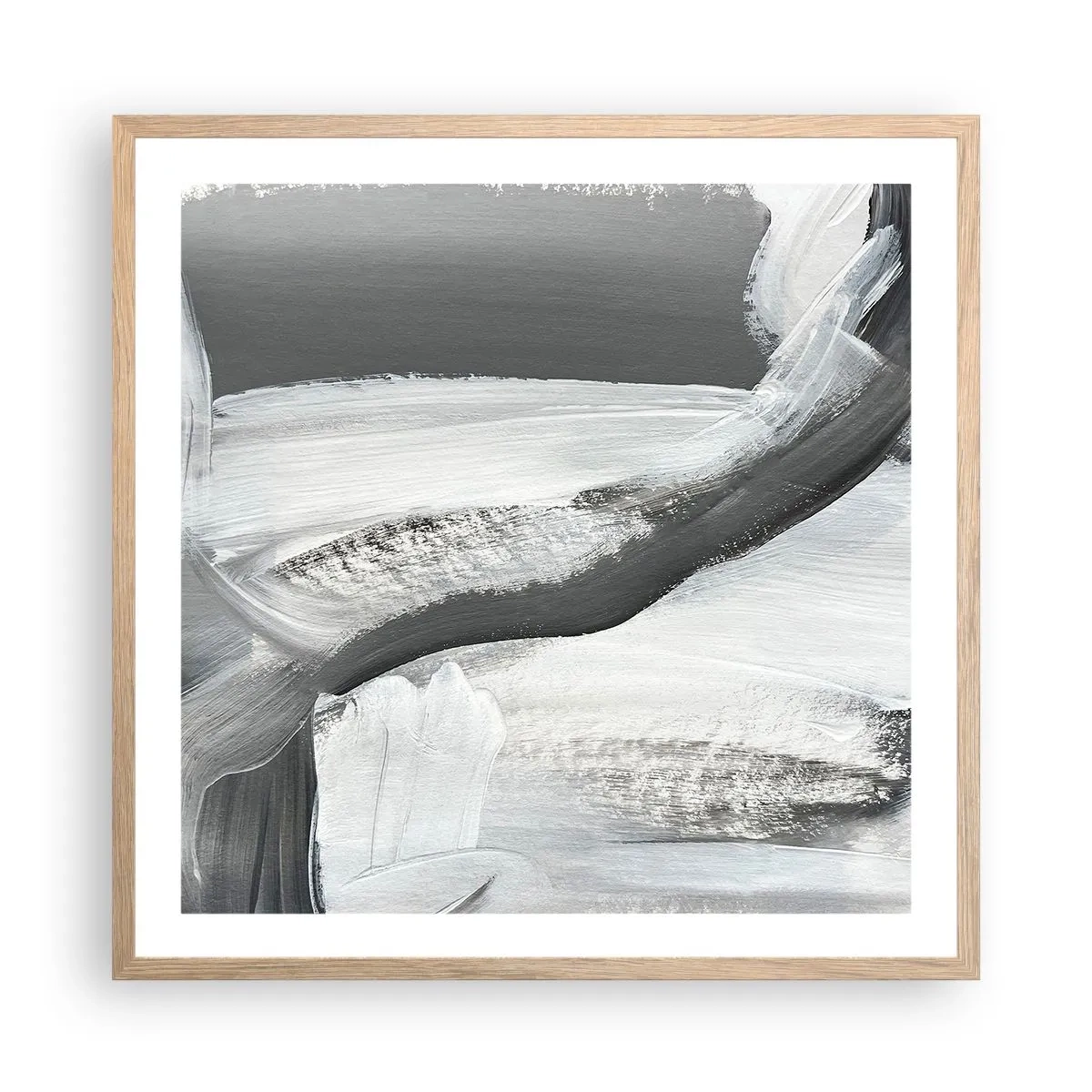 Plakát v rámu světlý dub - Pevným pohybem - 60x60 cm