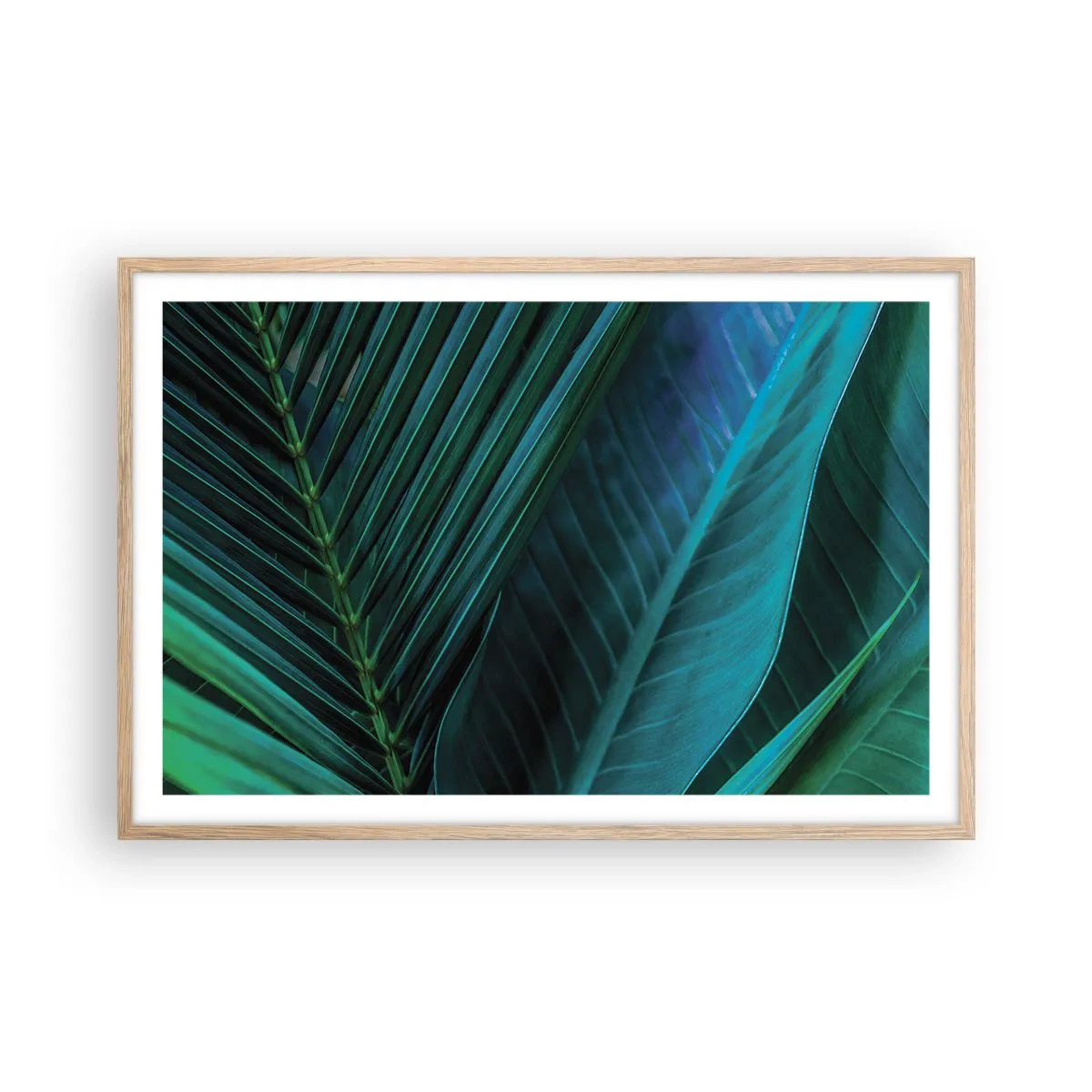 Plakát v rámu světlý dub - Anatomie zelené - 91x61 cm