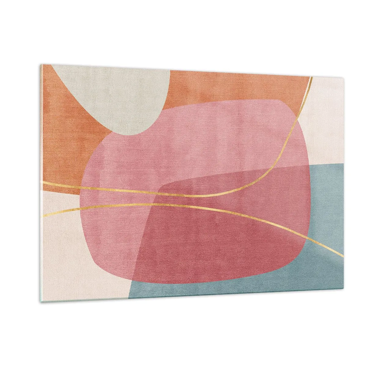 Obraz na skle - Pastelová kompozice se zlatou nití - 120x80 cm
