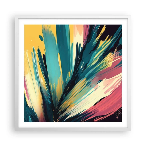 Plakát v bílém rámu - Kompozice – exploze radosti - 60x60 cm