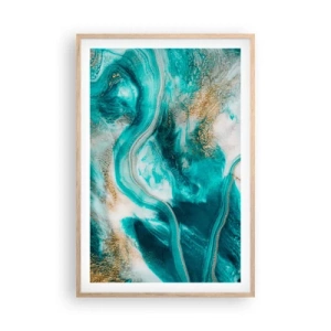 Plakát v rámu světlý dub - Řeka zlata - 61x91 cm