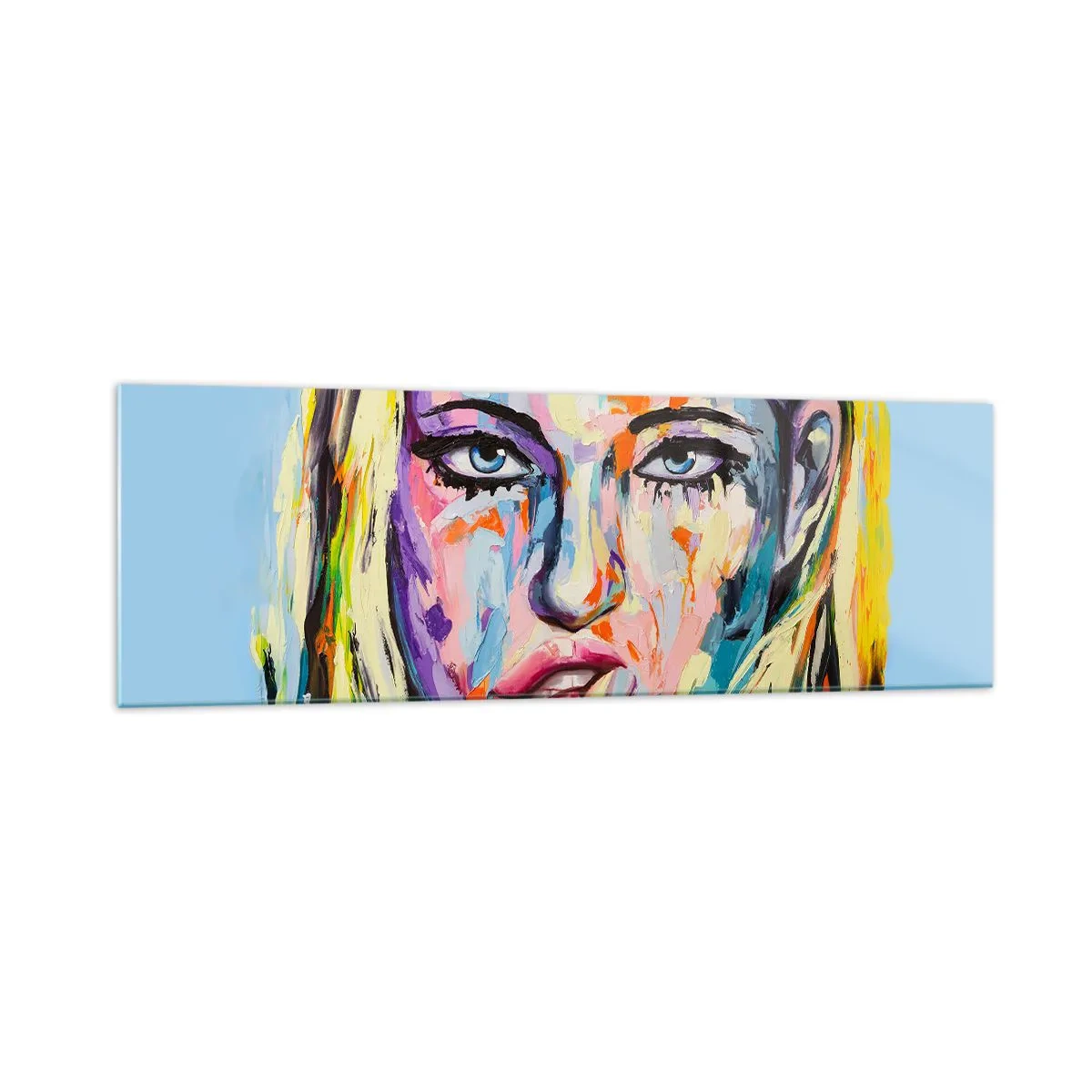 Obraz na skle - Podívej se jí přímo do očí - 160x50 cm