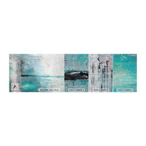 Vzor Fototapety Premium Canvas - Horizontálně v modři - Abstrakce, Kus, Moderní vzor - 100x30 cm