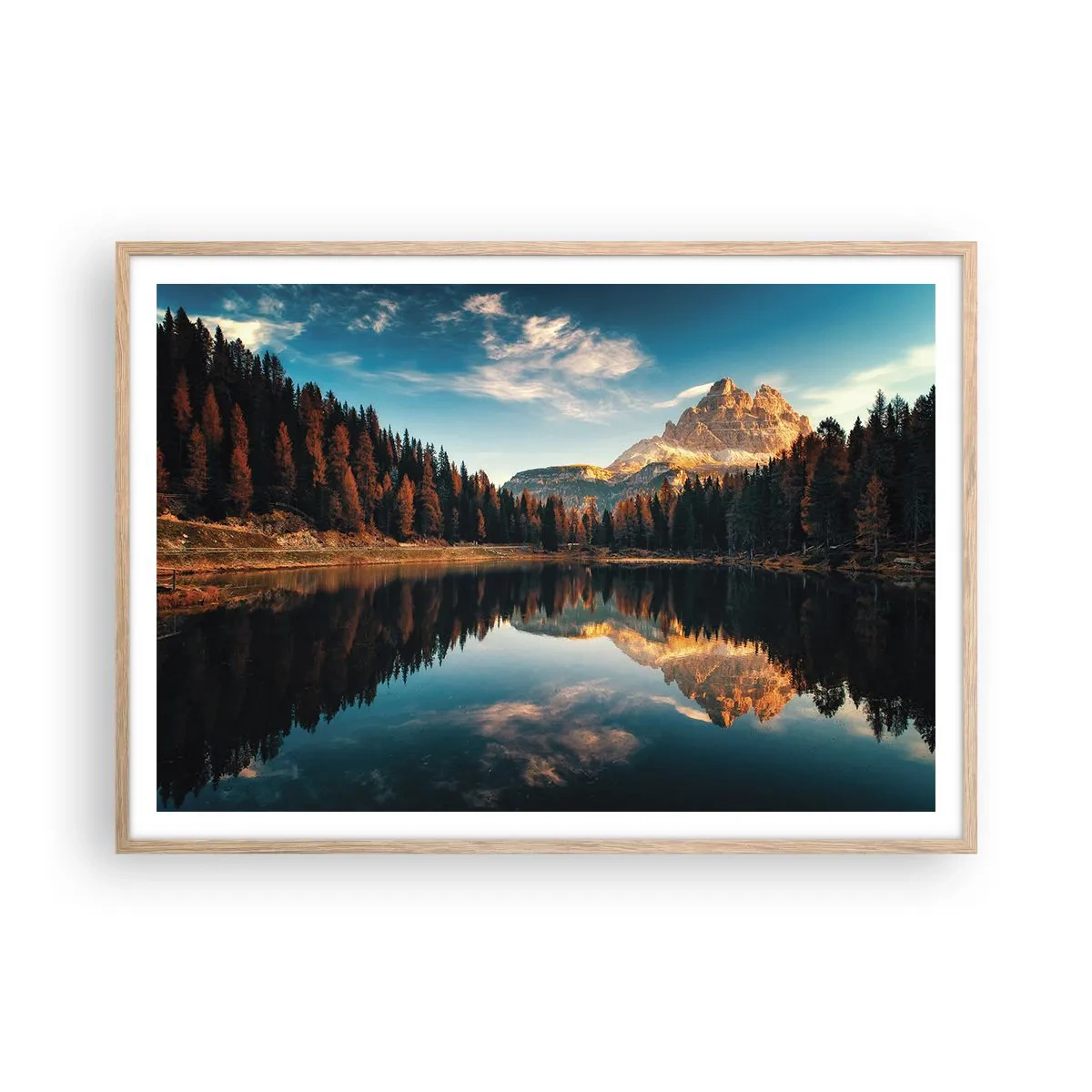 Plakát v rámu světlý dub - Dvojitá krajina - 100x70 cm