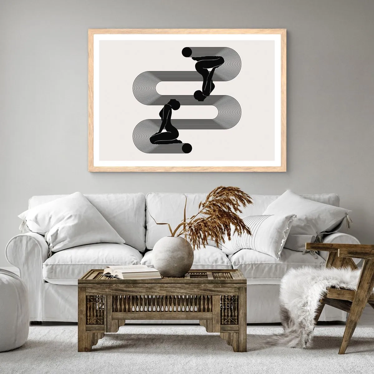 Plakát v rámu světlý dub - Smyslná symetrie - 100x70 cm