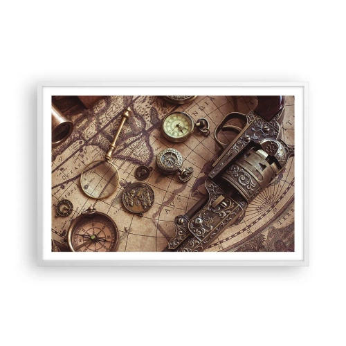 Plakát v bílém rámu - Dobrodružství volá - 91x61 cm