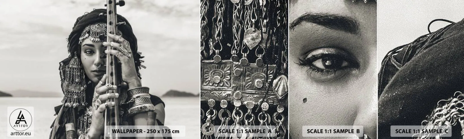 Fototapeta Vzorek Standard Eco - Samotná hudba orientu - Žena, Boho, Šperky - 100x30 cm