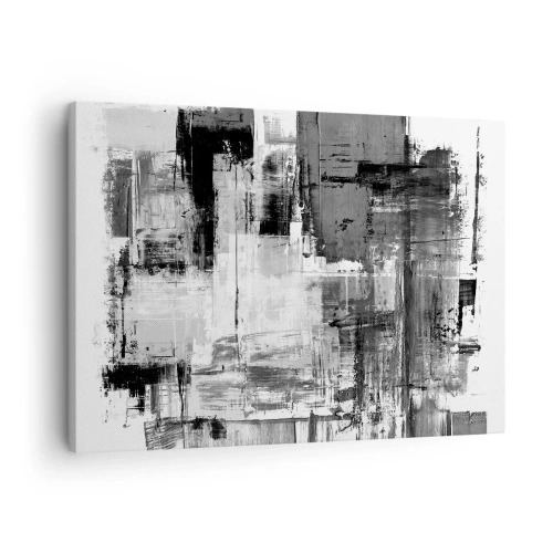Obraz na plátně - Abstraktní kompozice v černé, bílé a šedé barvě - 70x50cm - Šedé je krásné - Moderní nástěnná dekorace do obývacího pokoje a ložnice ARTTOR