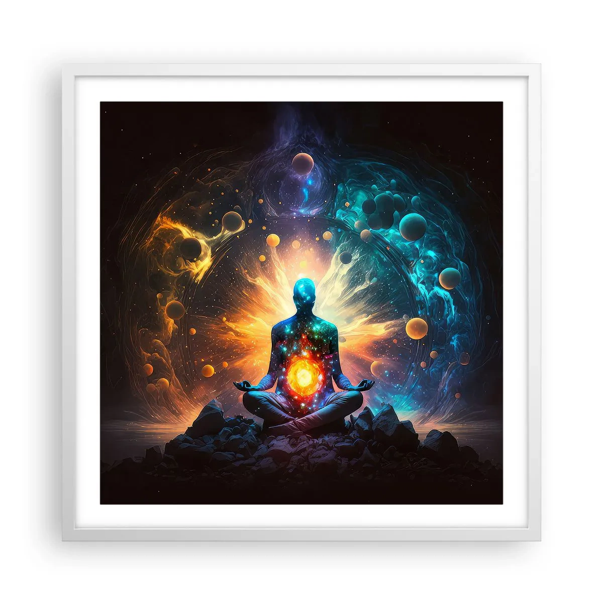 Plakát v bílém rámu - Vesmírný klid - 60x60 cm