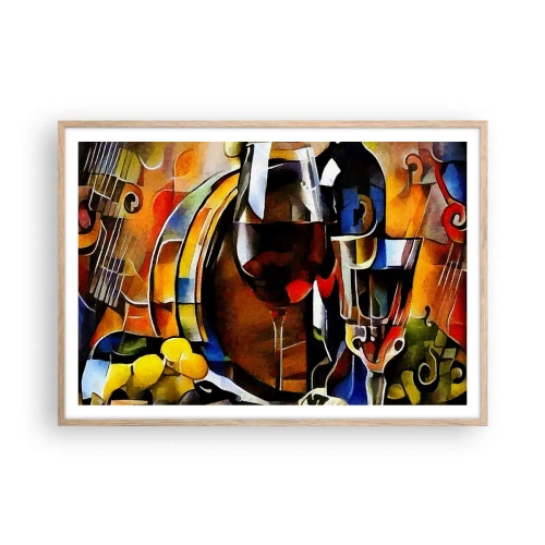 Plakát v rámu světlý dub - I svět dostává barvy - 100x70 cm