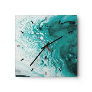 Nástěnné hodiny - Propadnout v bílé a tyrkysové - 30x30 cm