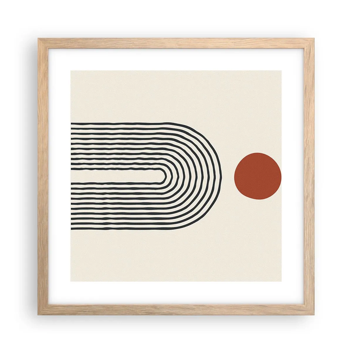 Plakát v rámu světlý dub - Magnetismus tvarů a barev - 40x40 cm