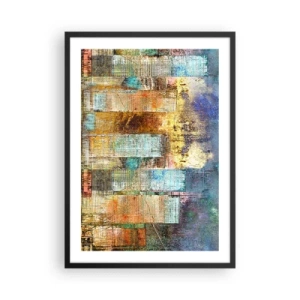 Plakát v černém rámu - Akvarelový rejnok v odstínech modré na světlém pozadí - 50x70cm - Prosluněná metropole - Moderní nástěnná dekorace do obývacího pokoje a ložnice ARTTOR
