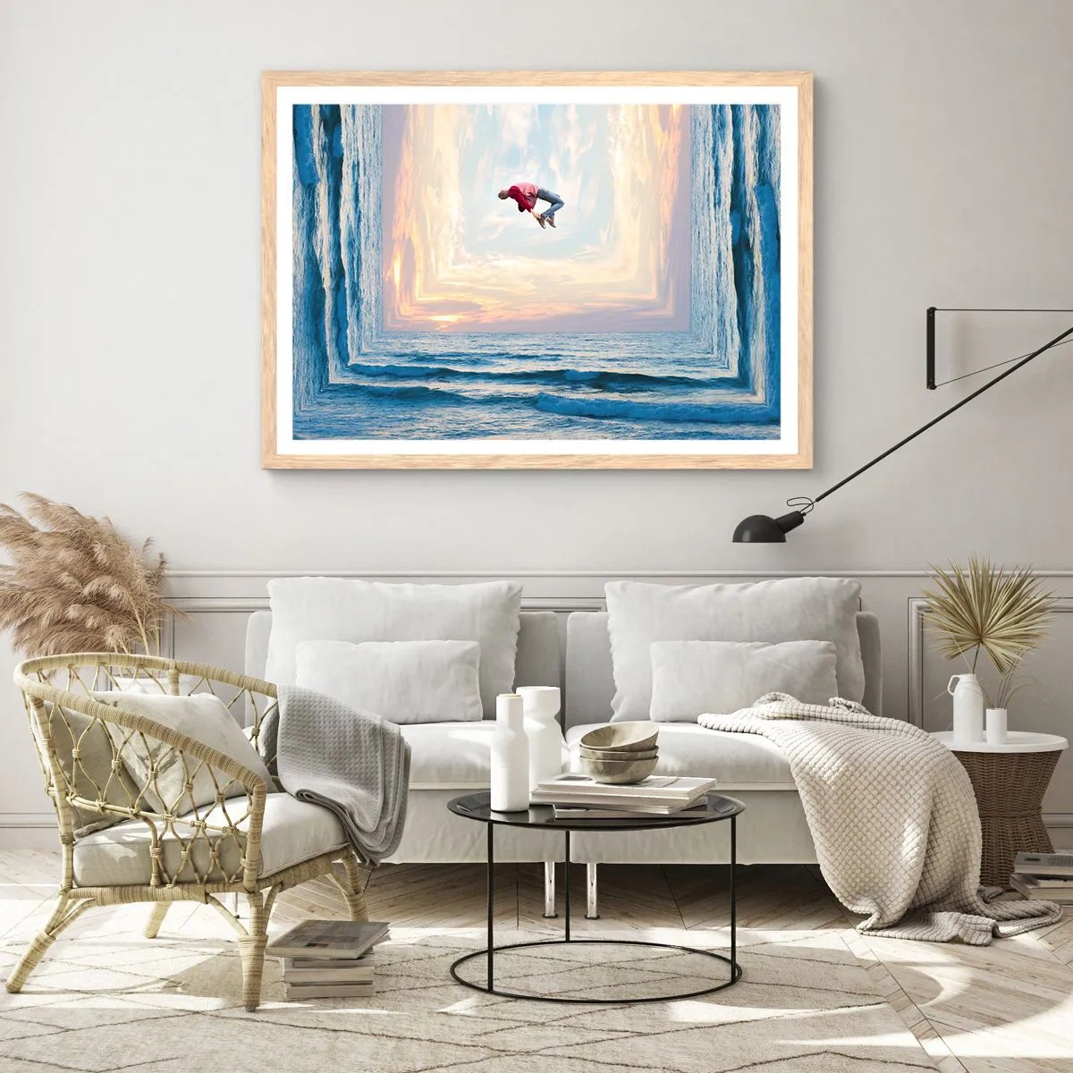 Plakát v rámu světlý dub - Do jiné dimenze - 100x70 cm