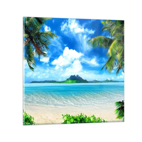 Obraz na skle - Modř tropů - 60x60 cm