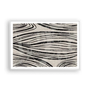 Plakát v bílém rámu - Močál s liniemi - 100x70 cm